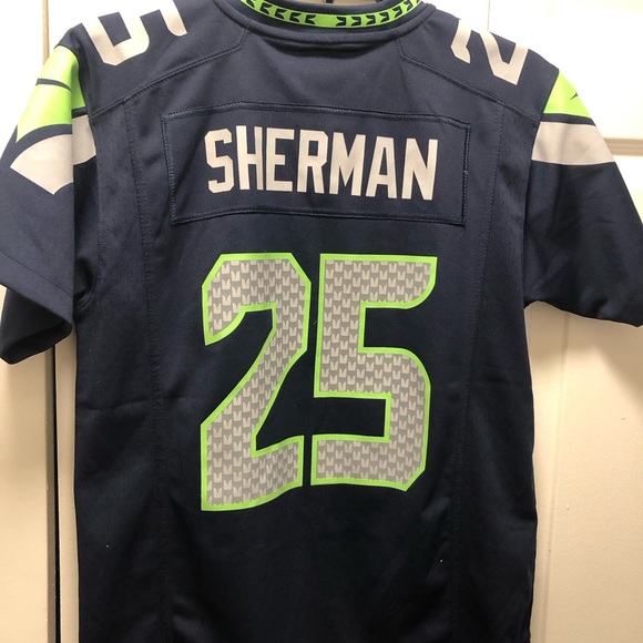 Nike On Field NFL Seattle Seahawks #25 Sherman Football Jersey Size Medium - Picture 8 of 12